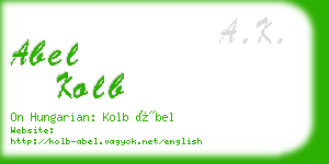 abel kolb business card